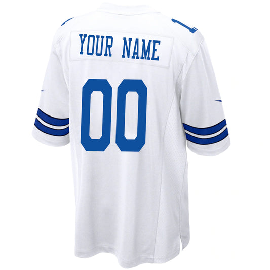 Custom D.Cowboys White Stitched Player Game Football Jerseys