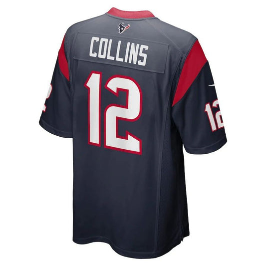 H.Texans #12 Nico Collins Navy Player Game Jersey Stitched American Football Jerseys