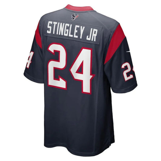 H.Texans #24 Derek Stingley Jr. Navy 2022 Draft First Round Pick Game Player Jersey Stitched American Football Jerseys