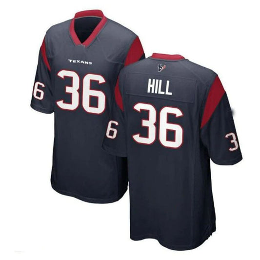 H.Texans #36 Brandon Hill Player Game Jersey - Navy Stitched American Football Jerseys