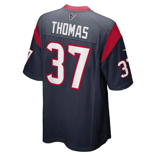 H.Texans #37 Tavierre Thomas Navy Game Player Jersey Stitched American Football Jerseys