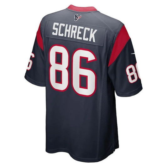 H.Texans #86 Mason Schreck Navy Game Player Jersey Stitched American Football Jerseys