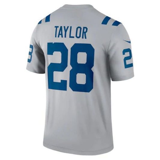 I.Colts #28 Jonathan Taylor Gray Stitched Player Inverted Legend Game Football Jerseys