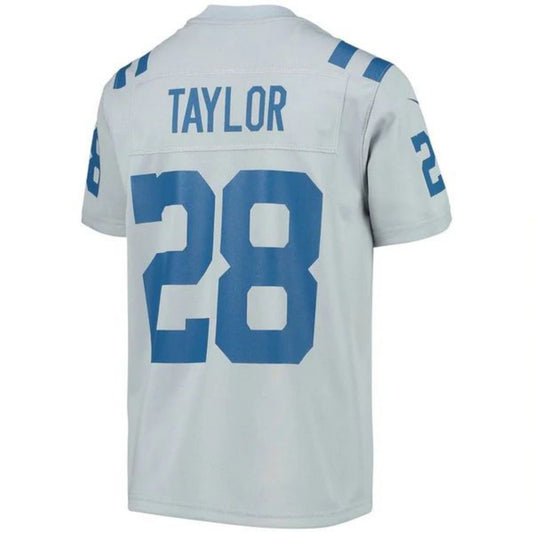 I.Colts #28 Jonathan Taylor Gray Stitched Player Inverted Team Game Football Jerseys