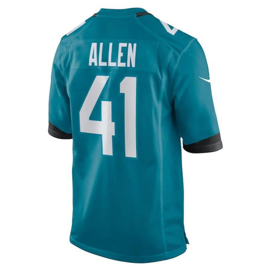J.Jaguars #41 Josh Allen Teal Player Game Jersey Stitched American Football Jerseys