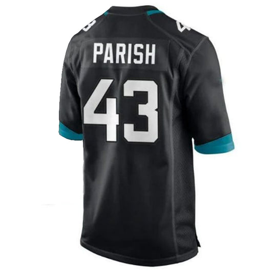 J.Jaguars #43 Derek Parish Player Game Jersey - Black Stitched American Football Jerseys