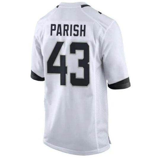 J.Jaguars #43 Derek Parish Player Game Jersey - White Stitched American Football Jerseys