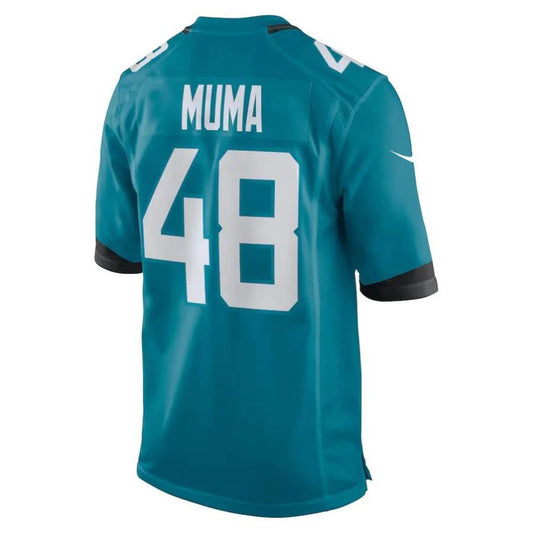 J.Jaguars #48 Chad Muma Teal Player Game Jersey Stitched American Football Jerseys