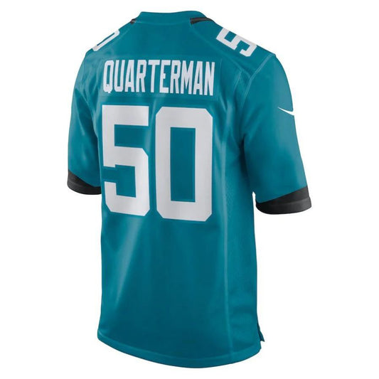J.Jaguars #50 Shaquille Quarterman Teal Player Game Jersey Stitched American Football Jerseys