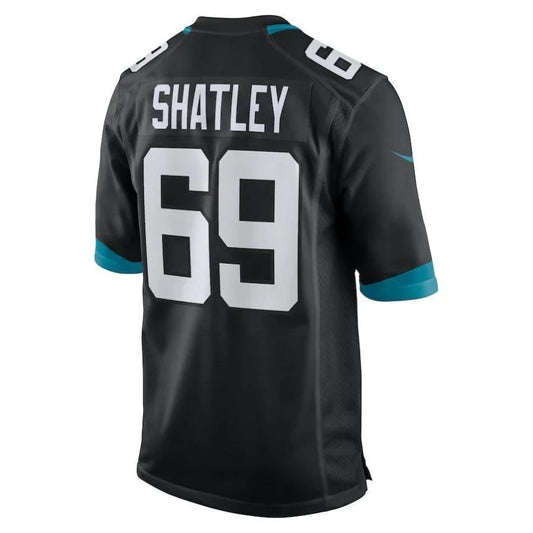 J.Jaguars #69 Tyler Shatley Black Player Game Jersey Stitched American Football Jerseys