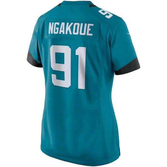 J.Jaguars #91 Yannick Ngakoue Teal Player Game Jersey Stitched American Football Jerseys