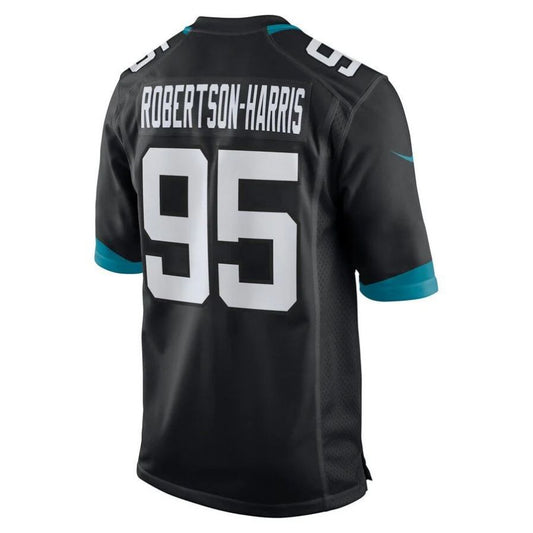 J.Jaguars #95 Roy Robertson-Harris Black Game Player Jersey Stitched American Football Jerseys
