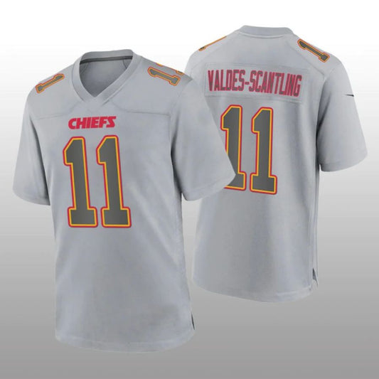 KC.Chiefs #11 Marquez Valdes-Scantling Gray Atmosphere Player Game Jersey Stitched American Football Jerseys