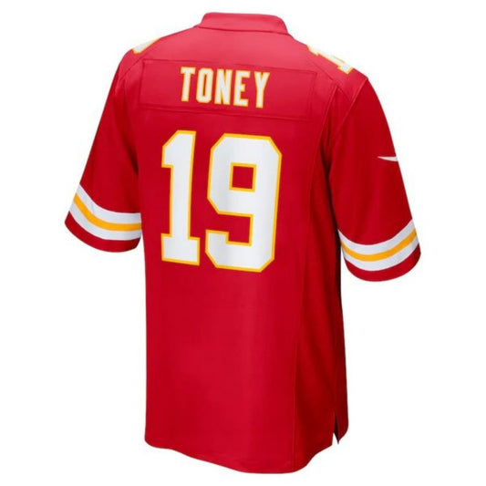 KC.Chiefs #19 Kadarius Toney Red Stitched Player Game Football Jerseys
