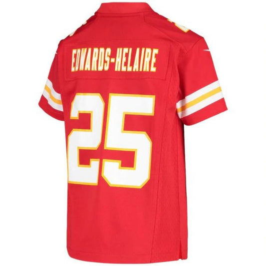 KC.Chiefs #25 Clyde Edwards Red Team Game Jersey Stitched American Football Jerseys