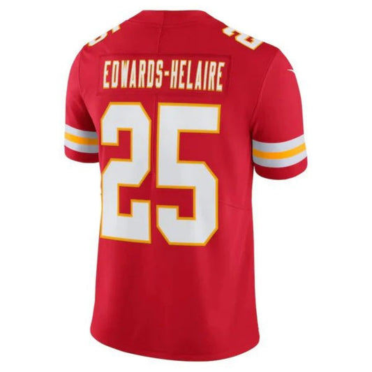 KC.Chiefs #25 Clyde Edwards Red Vapor Limited Jersey Stitched American Football Jerseys