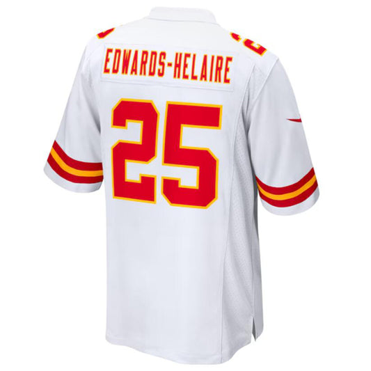 KC.Chiefs #25 Clyde Edwards-Helaire White Game Jersey American Stitched Football Jerseys