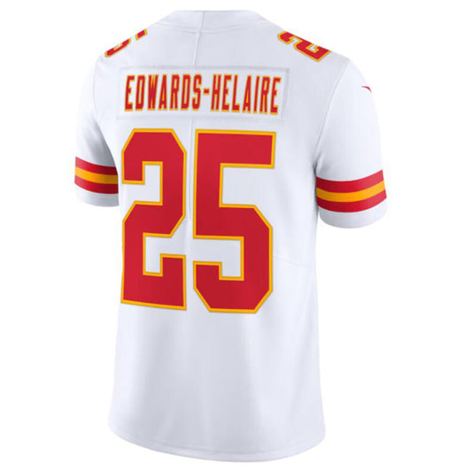 KC.Chiefs #25 Clyde Edwards-Helaire White Vapor Limited Jersey American Stitched Football Jerseys