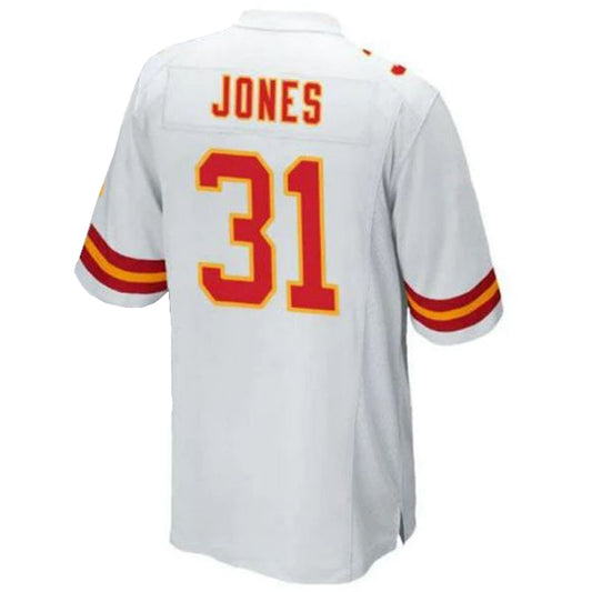 KC.Chiefs #31 Nic Jones Player Game Jersey - White Stitched American Football Jerseys