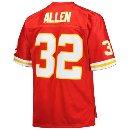 KC.Chiefs #32 Marcus Allen Mitchell & Ness Red Big & Tall 1994 Retired Player Replica Jersey Stitched American Football Jerseys
