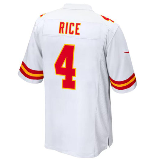 KC.Chiefs #4 Rashee Rice White Game Jersey American Stitched Football Jerseys