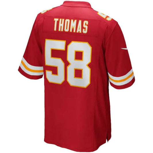 KC.Chiefs #58 Derrick Thomas Red Game Retired Player Jersey Stitched American Football Jerseys.