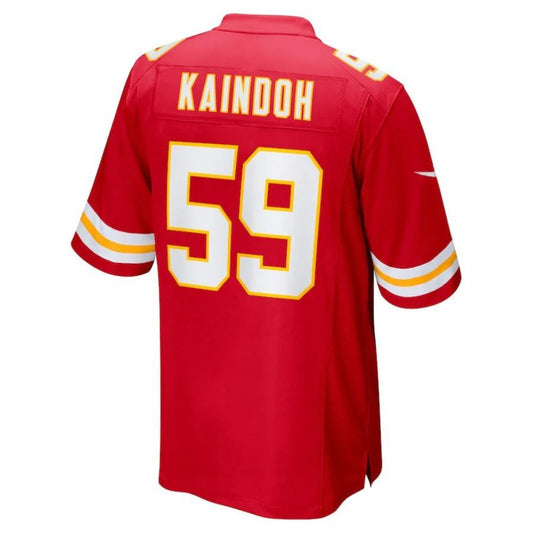 KC.Chiefs #59 Joshua Kaindoh Red Player Game Jersey Stitched American Football Jerseys