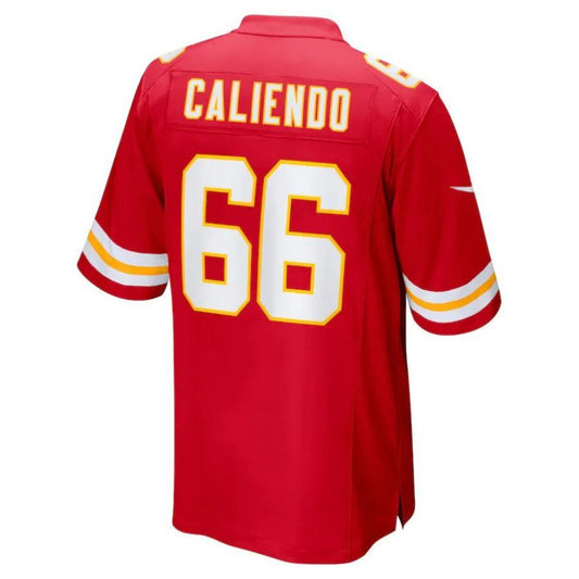KC.Chiefs #66 Mike Caliendo Red Game Player Jersey Stitched American Football Jerseys