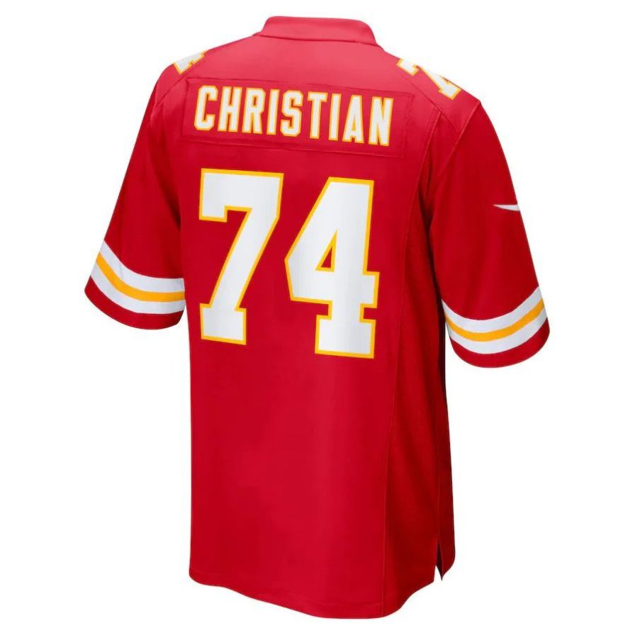 KC.Chiefs #74 Geron Christian Red Game Player Jersey Stitched American Football Jerseys