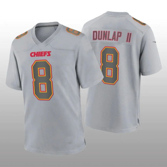 KC.Chiefs #8 Carlos Dunlap II Gray Atmosphere Game Player Jersey Stitched American Football Jerseys