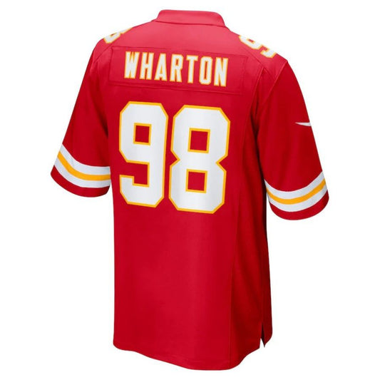 KC.Chiefs #98 Tershawn Wharton Red Player Game Jersey Stitched American Football Jerseys
