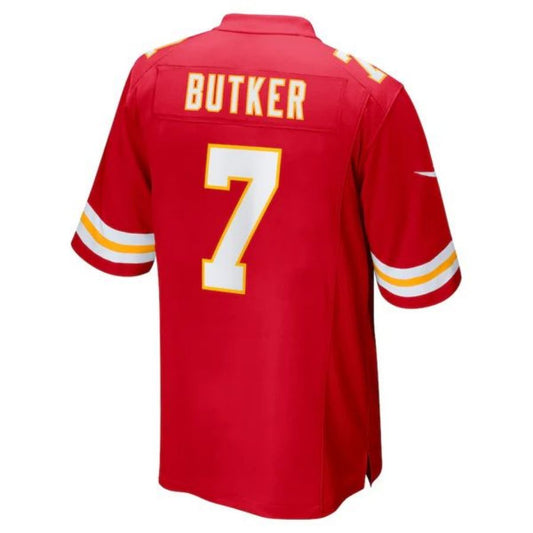 KC.Chiefs #7 Harrison Butker Red Stitched Player Game Football Jerseys
