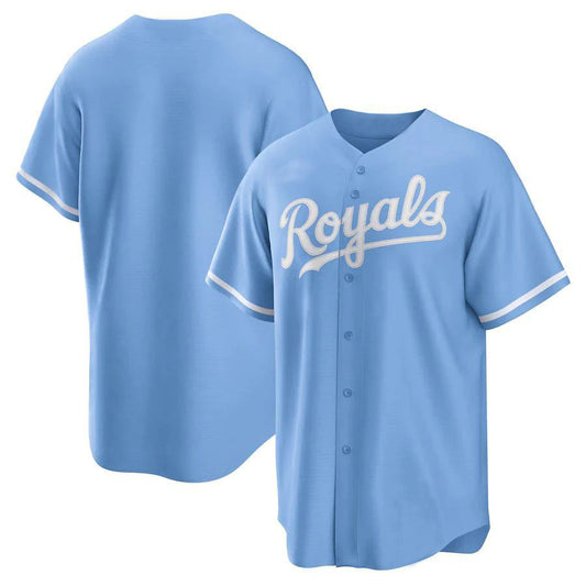 Custom Kansas City Royals Light Blue Alternate Replica Team Logo Jersey Baseball Jerseys