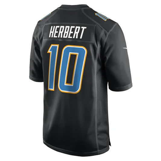 LA.Chargers #10 Justin Herbert Player Black Fashion Football Jerseys