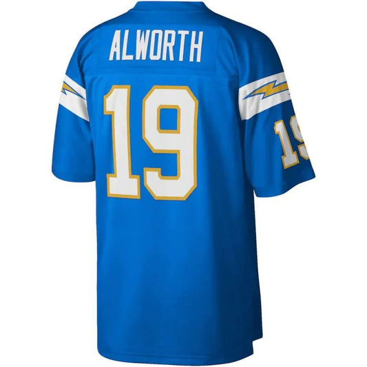 LA.Chargers #19 Lance Alworth Mitchell & Ness Powder Blue Legacy Replica Player Jersey Stitched American Football Jerseys