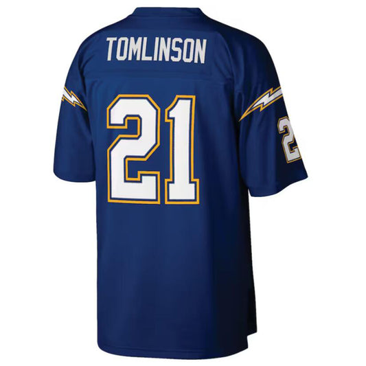 LA.Chargers #21 LaDainian Tomlinson Mitchell & Ness Navy Retired Player Legacy Replica Jersey Stitched Football Jerseys