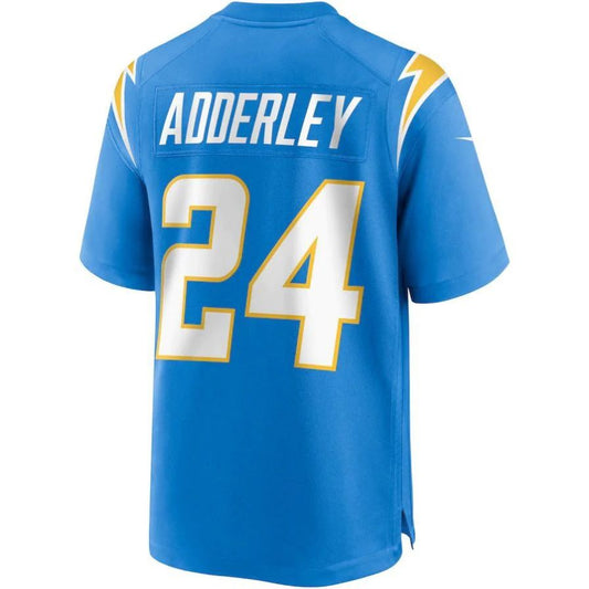 LA.Chargers #24 Nasir Adderley Powder Blue Player Game Jersey Stitched American Football Jerseys