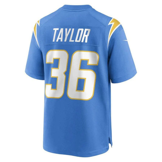 LA.Chargers #36 Ja'Sir Taylor Powder Blue Game Player Jersey Stitched American Football Jerseys
