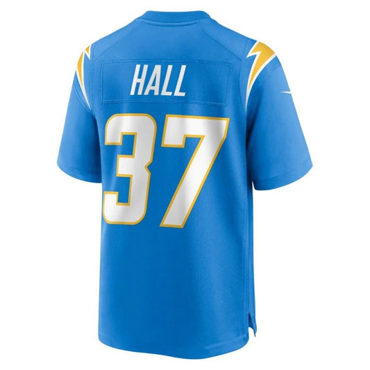 LA.Chargers #37 Kemon Hall Powder Blue Player Game Jersey Stitched American Football Jerseys
