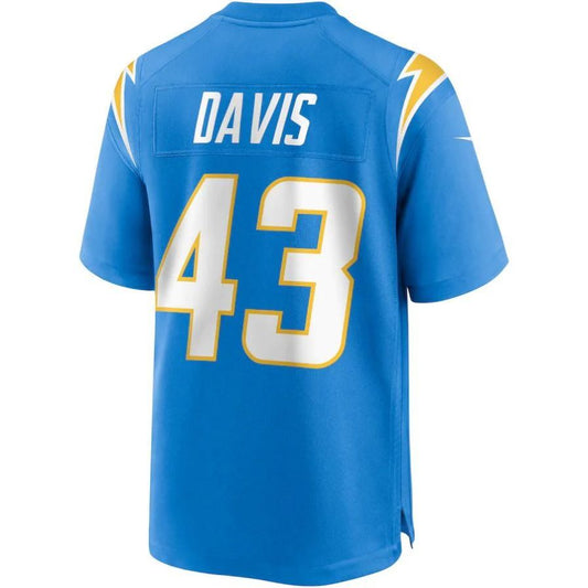 LA.Chargers #43 Michael Davis Powder Blue Player Game Jersey Stitched American Football Jerseys