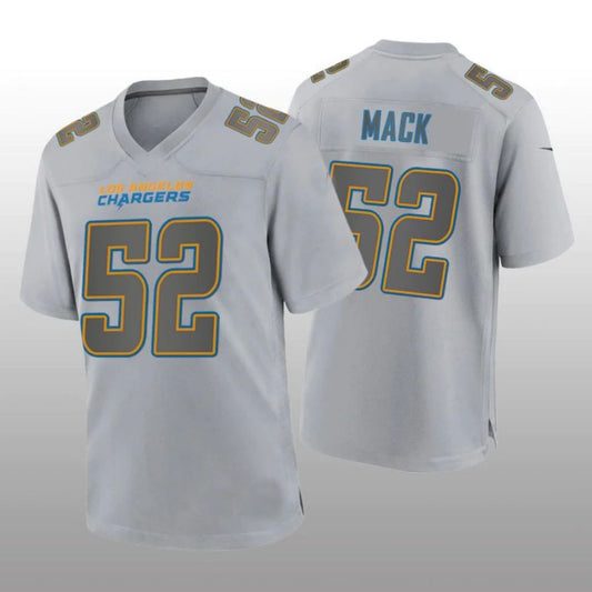 LA.Chargers #52 Khalil Mack Gray Atmosphere Player Game Jersey Stitched American Football Jerseys