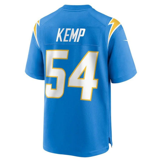 LA.Chargers #54 Carlo Kemp Powder Blue Game Player Jersey Stitched American Football Jerseys