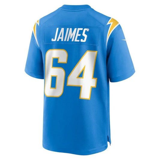 LA.Chargers #64 Brenden Jaimes Powder Blue Player Game Jersey Stitched American Football Jerseys
