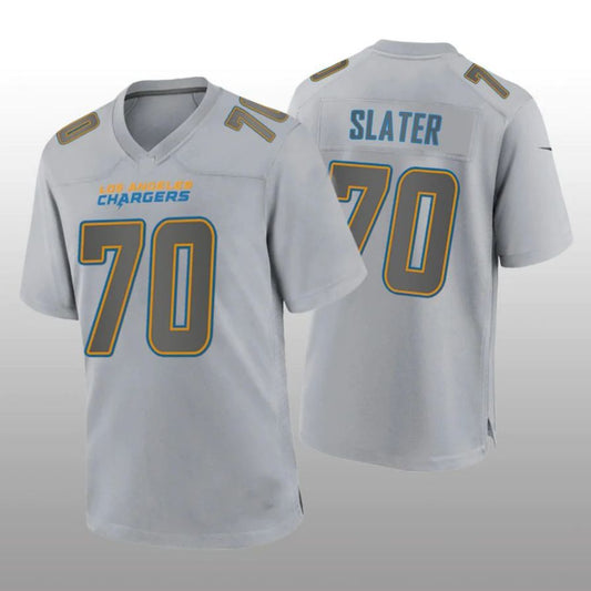 LA.Chargers #70 Rashawn Slater Gray Atmosphere Player Game Jersey Stitched American Football Jerseys