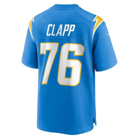LA.Chargers #76 Will Clapp Powder Blue Player Game Jersey Stitched American Football Jerseys