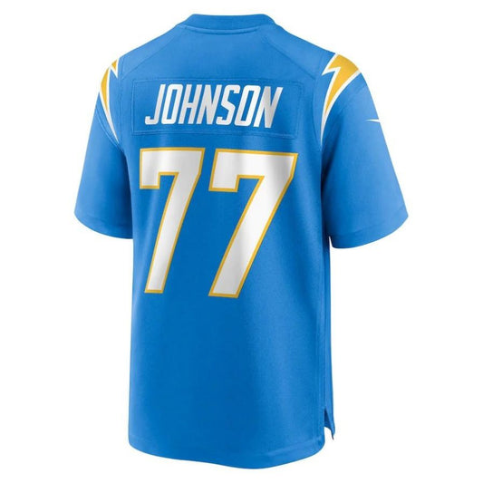 LA.Chargers #77 Zion Johnson Powder Blue 2022 Draft First Round Pick Player Game Jersey Stitched American Football Jerseys
