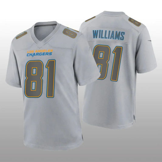 LA.Chargers #81 Mike Williams Gray Atmosphere Player Game Jersey Stitched American Football Jerseys