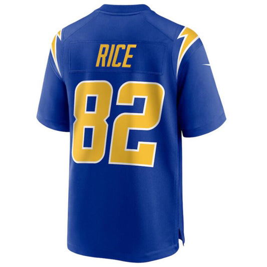LA.Chargers #82 Brenden Rice Royal 2024 Draft 2nd Alternate Game Player Jersey American Stitched Football Jerseys
