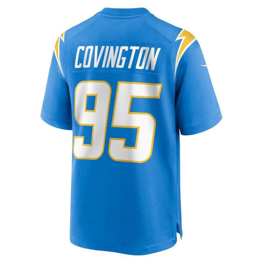 LA.Chargers #95 Christian Covington Powder Blue Player Game Jersey Stitched American Football Jerseys
