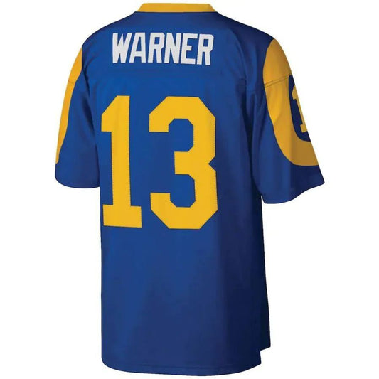 LA.Rams #13 Kurt Warner Mitchell & Ness Royal Legacy Replica Player Jersey Stitched American Football Jerseys